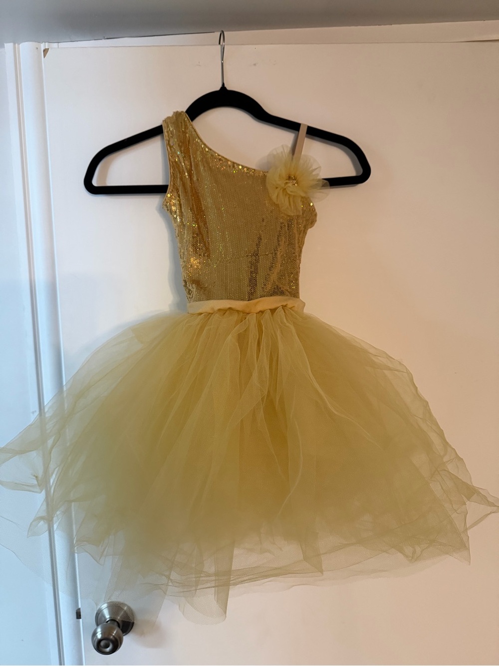 Gold One-Shoulder Tulle Ballet Costume- Curtain Call # 698